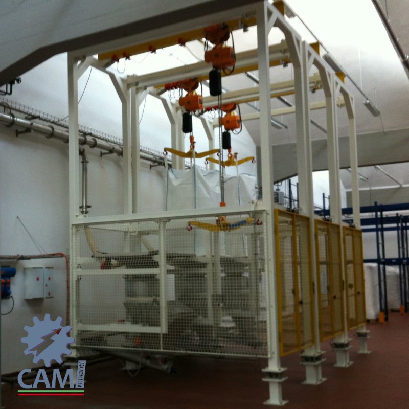 Big-bag unloading station on load cells